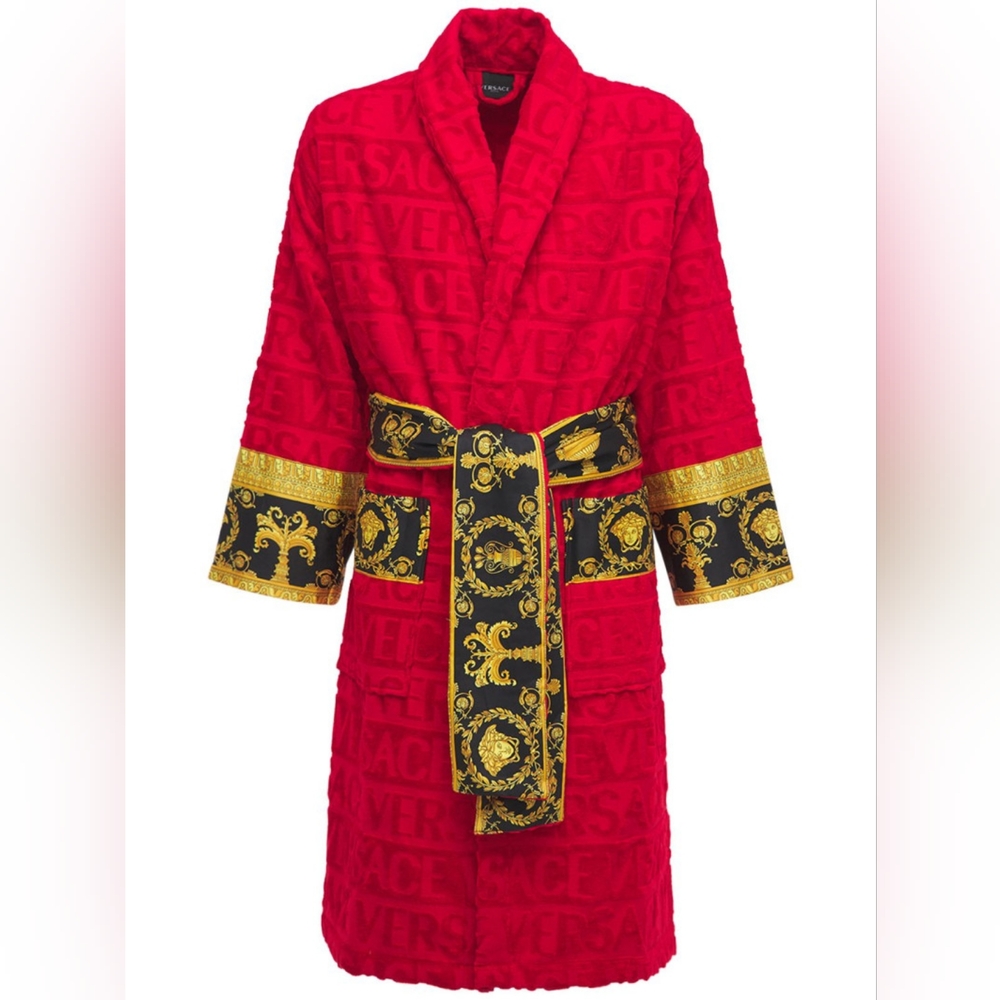 Versace Red and Gold Baroque Robe